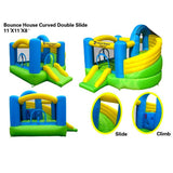 Island Hopper Bounce Houses - Curved Double Slide Recreational Bounce House 11'(L) X11'(W) X 8'(H) - CURVEDDBL