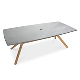CO9 Design Katonah 63" Ceramic Top Dining Table w/ Umbrella Hole | KA63C