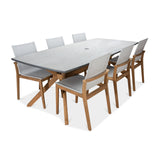 CO9 Design Katonah 87" Ceramic Top Dining Table w/ Umbrella Hole | KA87C