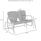 Crosley Furniture - Ridgeland 4Pc Outdoor Metal Conversation Set Navy Gloss - Loveseat Glider, Side Table, & 2 Armchairs