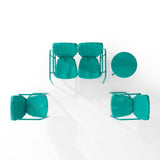 Crosley Furniture - Ridgeland 4Pc Outdoor Metal Conversation Set Turquoise Gloss - Loveseat Glider, Side Table, & 2 Armchairs