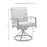 Crosley Furniture - Kaplan 3Pc Outdoor Metal Bistro Set Mist/Oil Rubbed Bronze - Bistro Table & 2 Swivel Chairs
