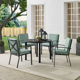 Crosley Furniture - Kaplan 5 Pc Outdoor Metal Round Dining Set Mist/Oil Rubbed Bronze - Table & 4 Chairs