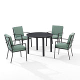 Crosley Furniture - Kaplan 5Pc Outdoor Metal Round Dining Set Mist/Oil Rubbed Bronze - Table & 4 Chairs