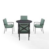 Crosley Furniture - Kaplan 5Pc Outdoor Metal Round Dining Set Mist/Oil Rubbed Bronze - Table & 4 Chairs