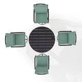 Crosley Furniture - Kaplan 5Pc Outdoor Metal Round Dining Set Mist/Oil Rubbed Bronze - Table & 4 Swivel Chairs