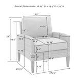 Crosley Furniture - Capella 5Pc Outdoor Wicker Sofa Set Creme/Brown - Sofa, Coffee Table, Side Table, & 2 Armchairs