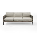 Crosley Furniture - Prescott Outdoor Wicker Sofa Taupe/Brown
