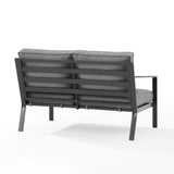 Crosley Furniture - Clark Outdoor Metal Sectional Left Side Loveseat Charcoal/Matte Black