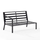 Crosley Furniture - Clark Outdoor Metal Sectional Left Side Loveseat Charcoal/Matte Black