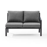 Crosley Furniture - Clark Outdoor Metal Sectional Right Side Loveseat Charcoal/Matte Black
