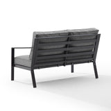 Crosley Furniture - Clark Outdoor Metal Sectional Right Side Loveseat Charcoal/Matte Black