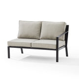Crosley Furniture - Clark Outdoor Metal Sectional Right Side Loveseat Taupe/Matte Black
