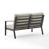 Crosley Furniture - Clark Outdoor Metal Sectional Right Side Loveseat Taupe/Matte Black