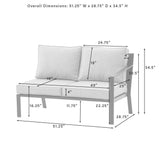 Crosley Furniture - Clark Outdoor Metal Sectional Right Side Loveseat Taupe/Matte Black