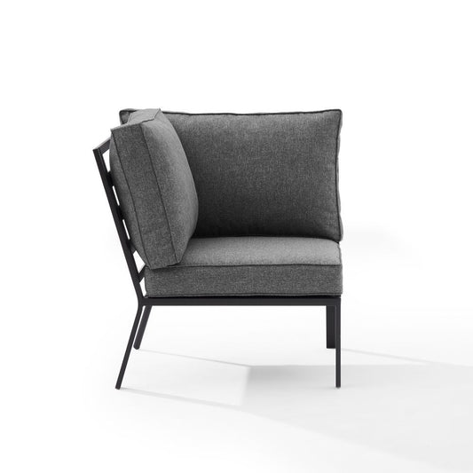 Crosley Furniture - Clark Outdoor Metal Sectional Corner Chair Charcoal/Matte Black