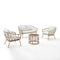 Crosley Furniture - Juniper 4Pc Outdoor Wicker Conversation Set Creme/Natural - Loveseat, Coffee Table, & 2 Armchairs