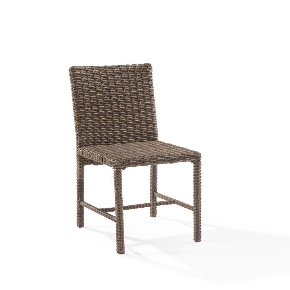 Crosley Furniture - Bradenton 2Pc Outdoor Wicker Dining Chair Set Navy/Weathered Brown - 2 Dining Chairs