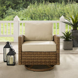 Crosley Furniture - Bradenton Outdoor Wicker Swivel Rocker Chair Sand/Weathered Brown