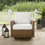 Crosley Furniture - Bradenton Swivel Rocker Chair - Sunbrella White/Weathered Brown