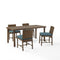 Crosley Furniture - Bradenton 5 Pc Outdoor Wicker Dining Set Navy/Weathered Brown - Dining Table & 4 Dining Chairs