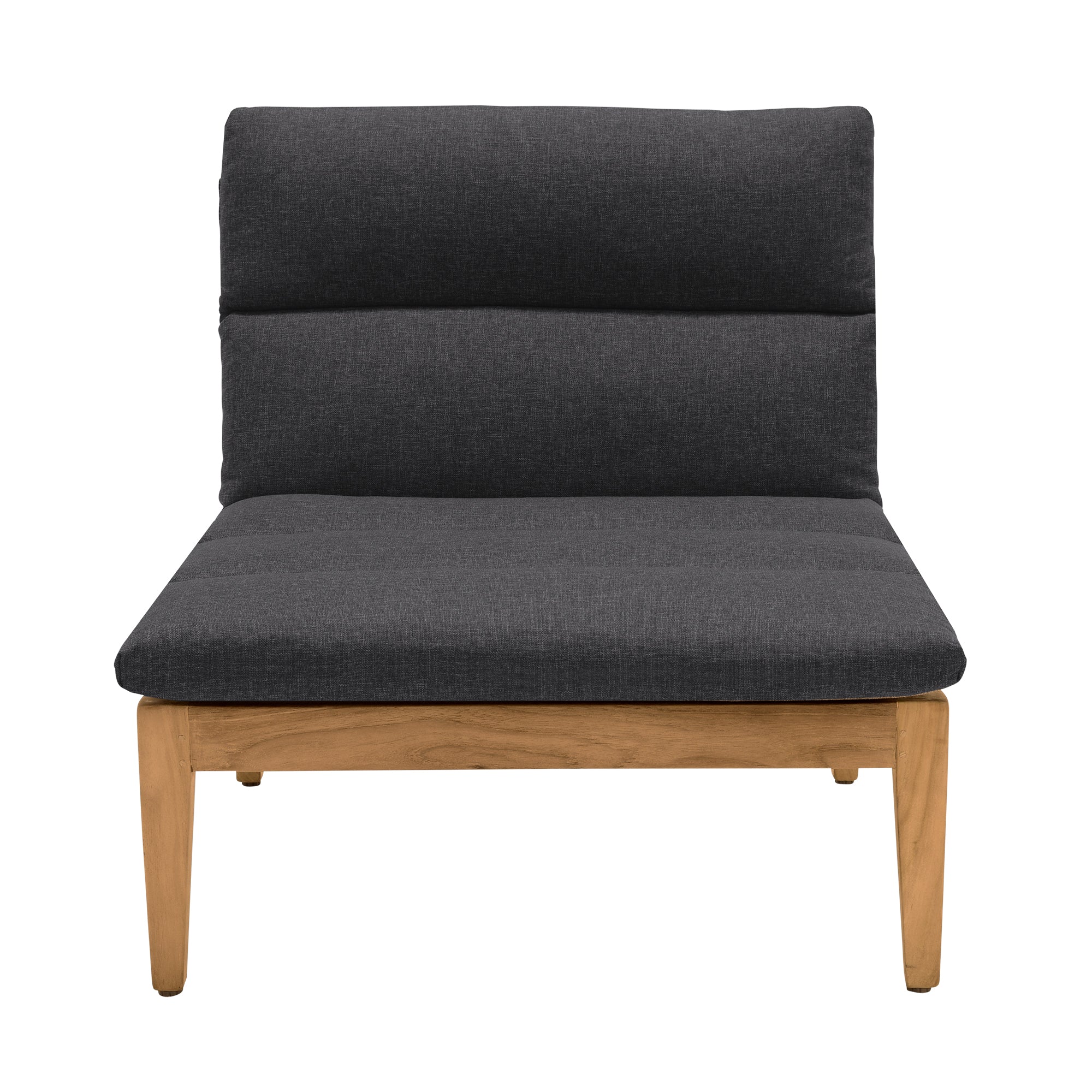 Armen Living - Arno Outdoor Modular Teak Wood Lounge Chair in Olefin - Set of 2 - LCARCHDK2PC