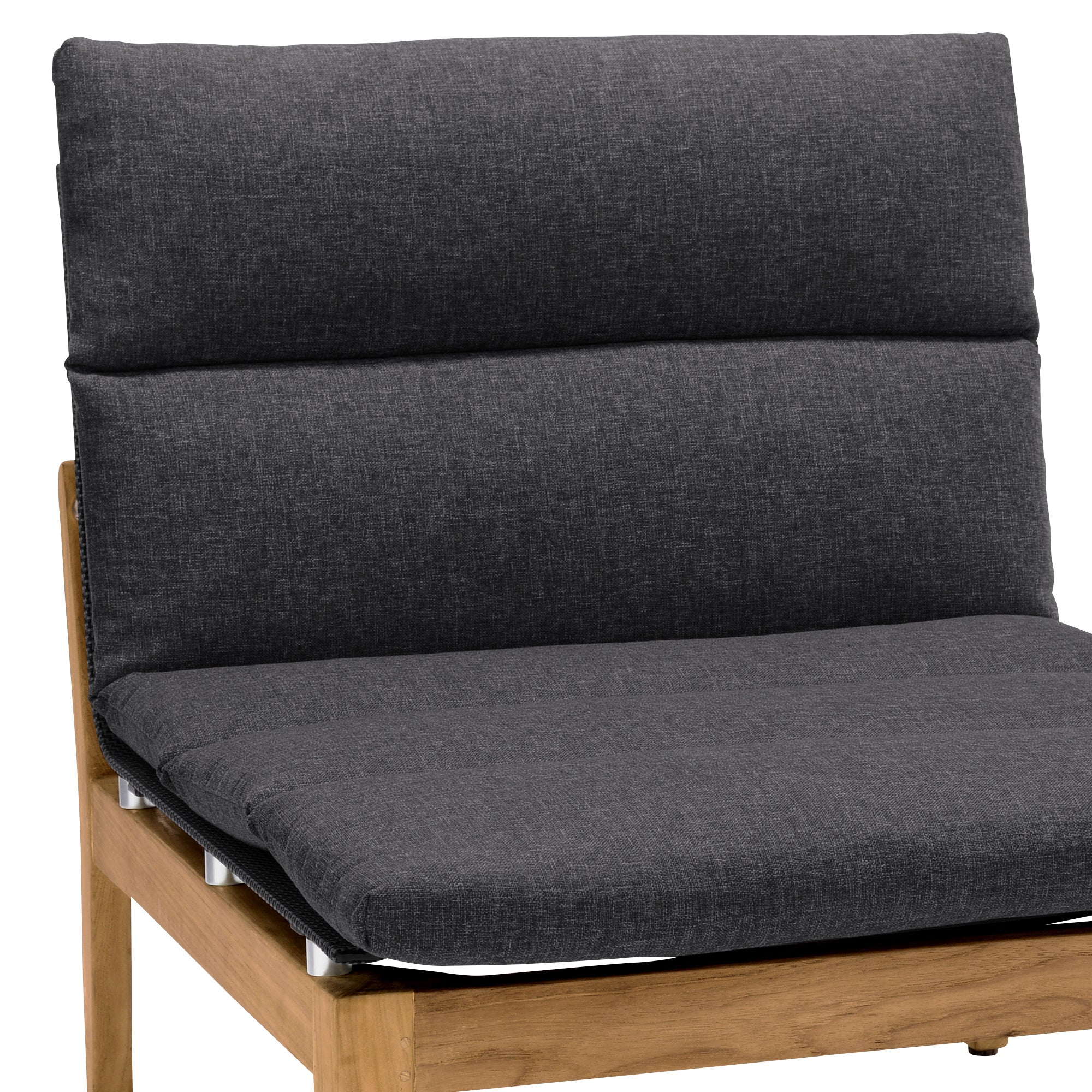 Armen Living - Arno Outdoor Modular Teak Wood Lounge Chair in Olefin - Set of 2 - LCARCHDK2PC
