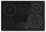 LG - 30 in. Radiant Smooth Surface Electric Cooktop in Black with 5 Elements and SmoothTouch Controls - LCE3010SB