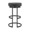 Armen Living Barstool Armen Living | Vander 26" Gray Faux Leather and Black Metal Swivel Bar Stool | LCVDBABLGR26