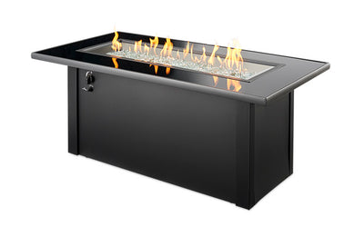 Outdoor Greatroom - Monte Carlo Linear Gas Fire Pit Table - MCR-1242-BLK-K