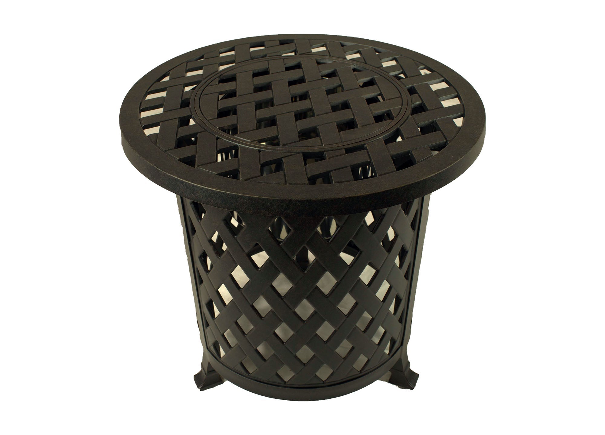 Lawton Casual Comfort - 21" Round Multi-Purpose Accent Table Weave  (W/ Ice Bucket Included)