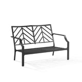 Crosley Furniture - Otto 2Pc Outdoor Metal Conversation Set Gray/Matte Black - Loveseat & Coffee Table