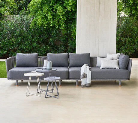 Cane-Line - Moments 2-seater sofa  right module | Incl. Grey cushion set Airtouch | 7542ROGAITG