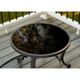 Outdoor Greatroom - 20" Round Black Glass Burner Cover - CFT-GLASS