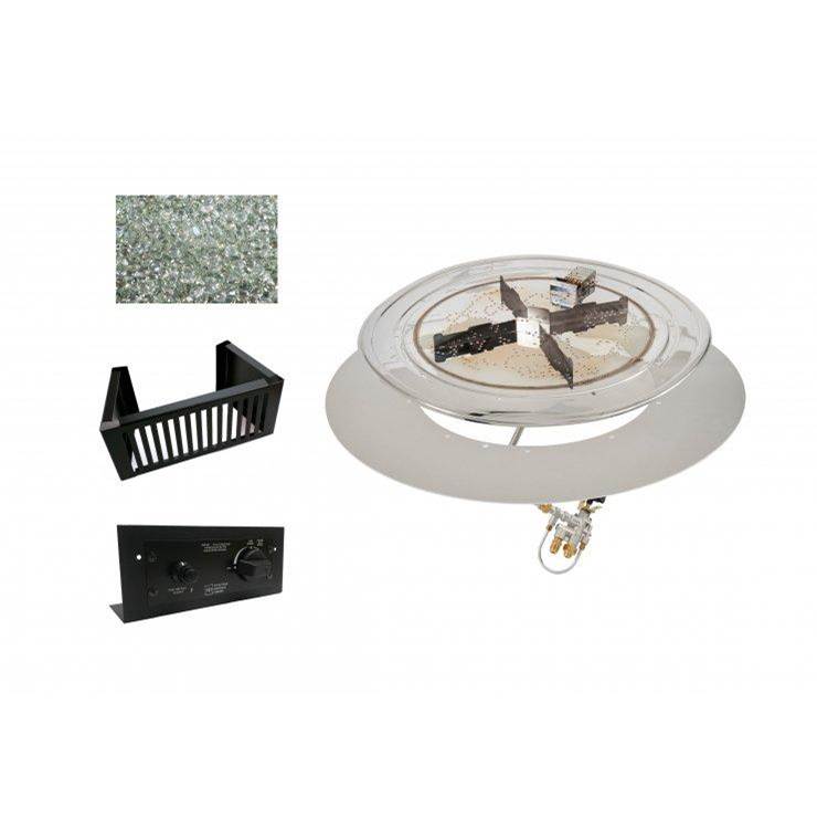 Outdoor Greatroom - 42" Round Do-it-Yourself Crystal Fire Plus Gas Burner Kit - DIY-42RD-K
