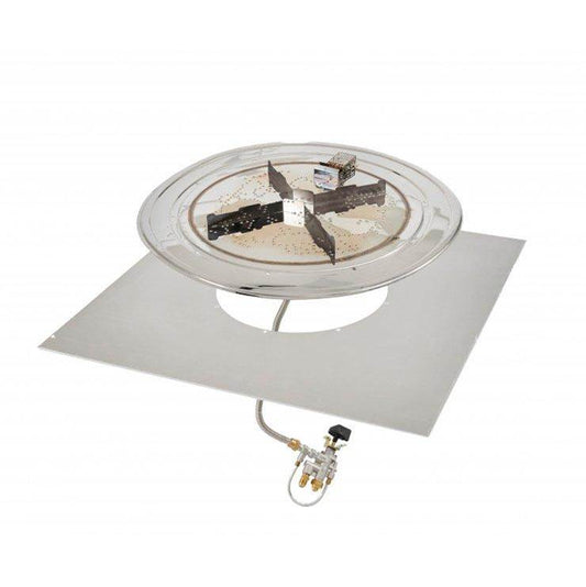 Outdoor Greatroom - 30" x 30" Square Crystal Fire Plus Gas Burner Insert and Plate Kit with Direct Spark Ignition (LP) - BP30SDSILP-A