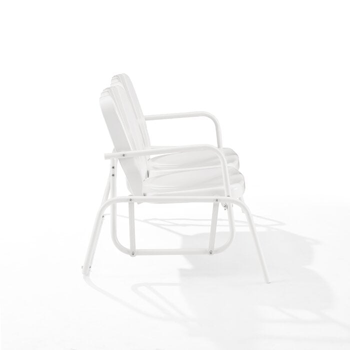 Crosley Furniture - Ridgeland Outdoor Metal Loveseat Glider White Gloss