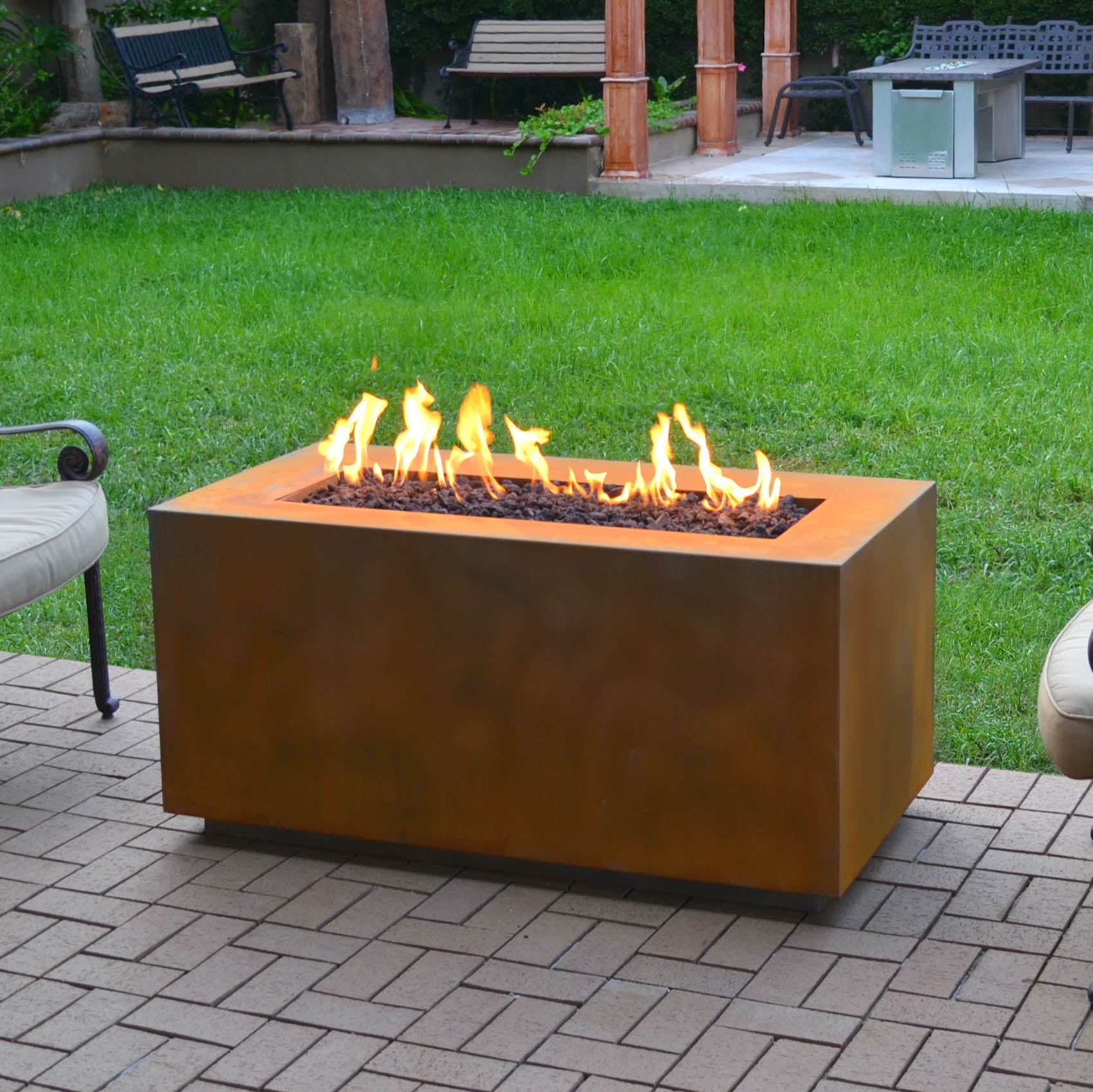 The Outdoor Plus - 72" Prismo Collection Rectangle Fire Pit - OPT-CPRT7224