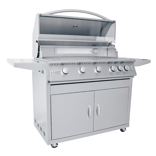 RCS Premier Series 40-Inch 5-Burner Natural/Propane Grill With Rear Infrared Burner & Grill Lights | RJC40ALCK