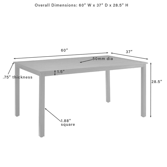 Crosley Furniture - Locke 5Pc Outdoor Metal Dining Set Creme/Matte Black - Table & 4 Chairs