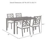 Crosley Furniture - Locke 5Pc Outdoor Metal Dining Set Creme/Matte Black - Table & 4 Chairs
