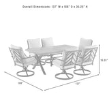 Crosley Furniture - Otto 7Pc Outdoor Metal Dining Set Gray/Matte Black - Table & 6 Swivel Chairs