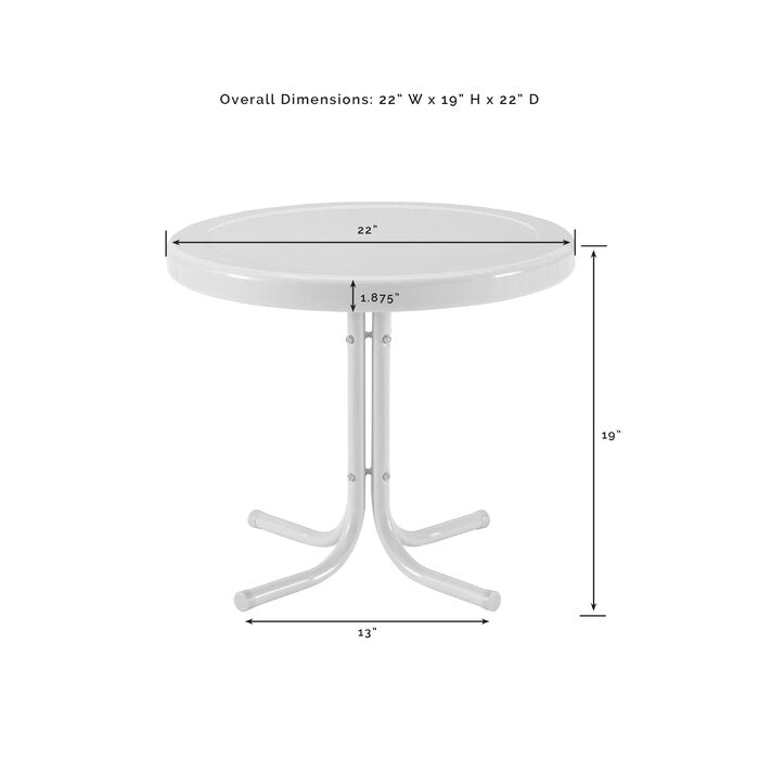 Crosley Furniture - Ridgeland 4Pc Outdoor Metal Conversation Set White Gloss - Loveseat Glider, Side Table, & 2 Armchairs
