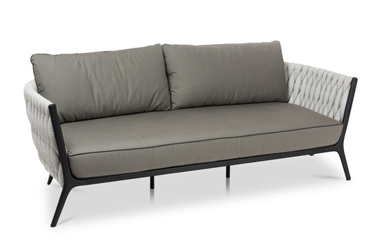 CO9 Design - Slope Sofa with Taupe Cushioned Side and Spectrum Graphite Cushions | [SP80]