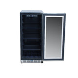 Summerset SSRFR-15G 14 7/8 Inch 3.2C Outdoor Rated Refrigerator with Glass Door