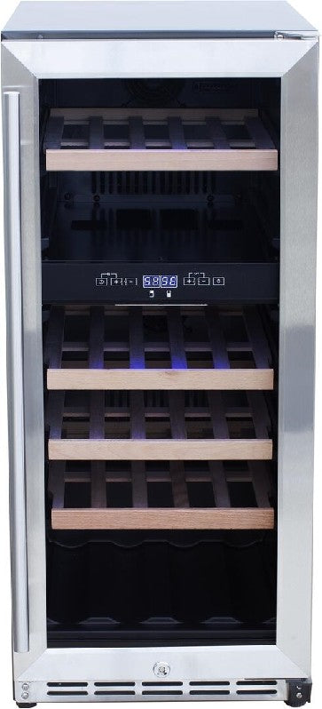Summerset SSRFR-15WD 14 7/8 Inch 3.2C Outdoor Rated Dual Zone Wine Cooler - Stainless Steel