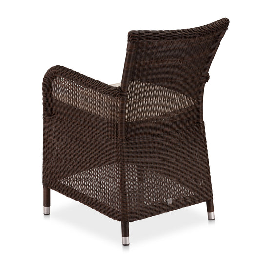 CO9 Design - Savannah Brown Wicker Dining Chair with Almond Cushion | Set of 2 | [SV15BRCUSSV15BR-2]
