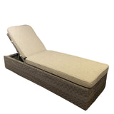 CO9 Design - Savannah White Coral Wicker Chaise lounge in Taupe Cushion or Dune Cushion