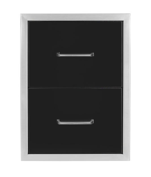 Wildfire Outdoor - Double Drawer 16"x22" BLACK SS - WF-DDW1622-BSS