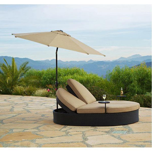 AFD Home Chaise Lounge Solara Outdoor Double Chaise with Umbrella